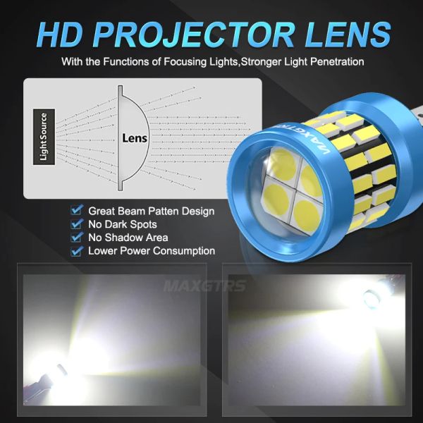 2x High Power W16W T15 921 912 LED Bulbs Canbus No Error Free 4014 Chip LED Backup Light Car Reverse Parking Lamp White Red