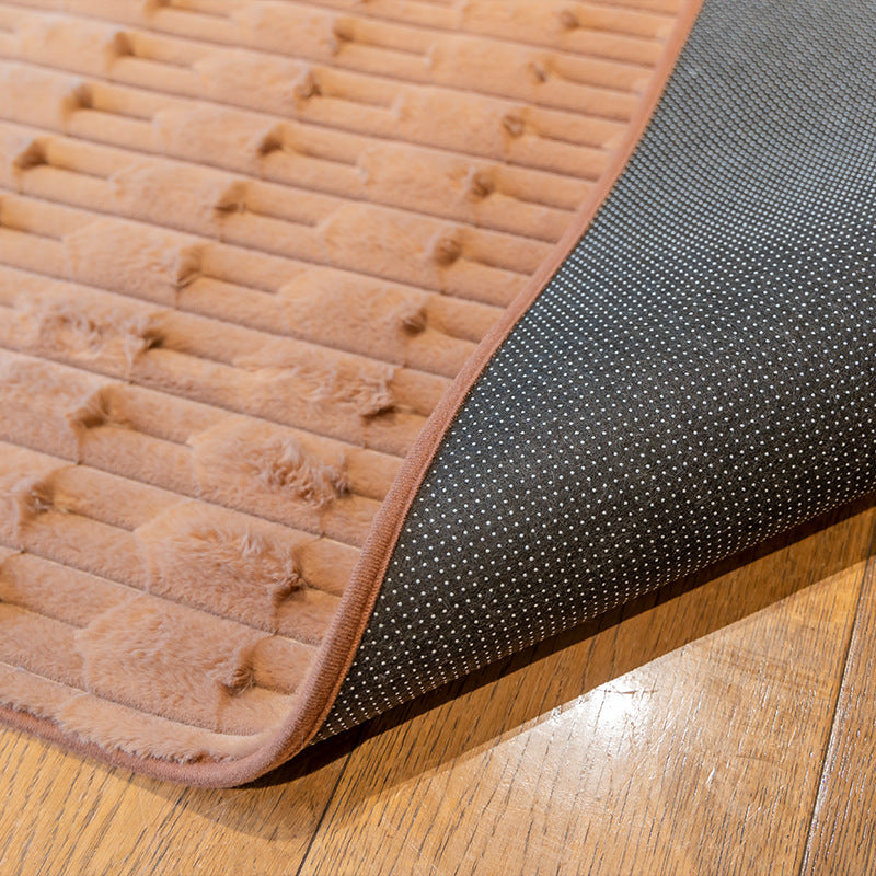 Modern Minimalist Rabbit Hair Bamboo Knot Patterned Floor Mat, Living Room Coffee Table Blanket, Easy To Maintain Home Sofa, Solid Color Rabbit Hair