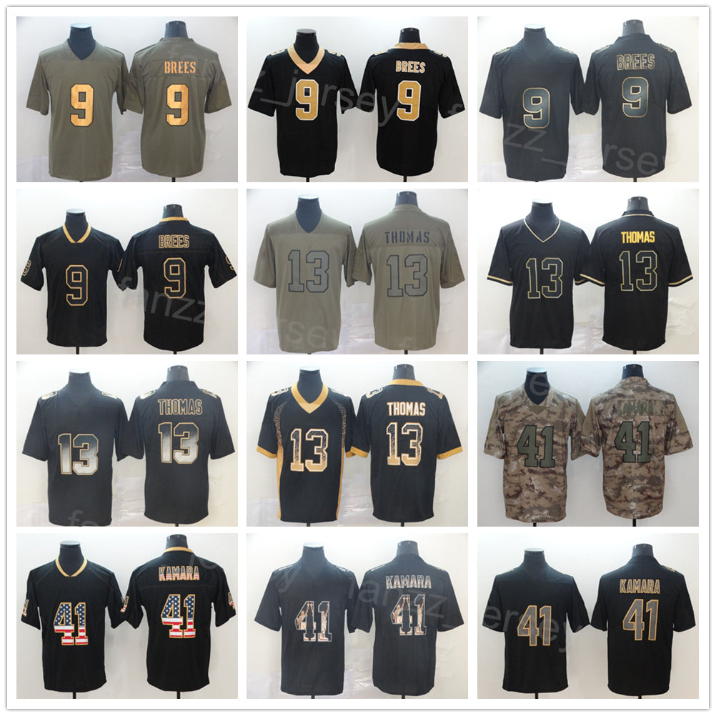 Men Football 13 Michael Thomas Jersey 9 Drew Brees 41 Alvin Kamara Rainbow Leopard Grain Hyphenation Goddess Shadow Flag Hemp Grey Drift Smoke Pure
