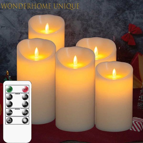 Flameless LED Candles with Remote Control and Timer Battery Operated Flickering Candle for Home Party Wedding Christmas Decor Y240815
