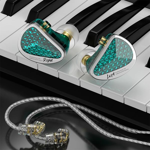 AS16 Pro In Ear Earphones 16BA Balanced Armature HIFI Bass Monitor Headphones Noise Cancelg Earbuds Sport Headset AS12 ZSX 240314