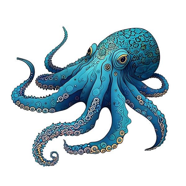 Octopus Pattern Wooden Puzzle Irregar Shapes Stress Relief Toys Holiday Birthday Gift Z250117