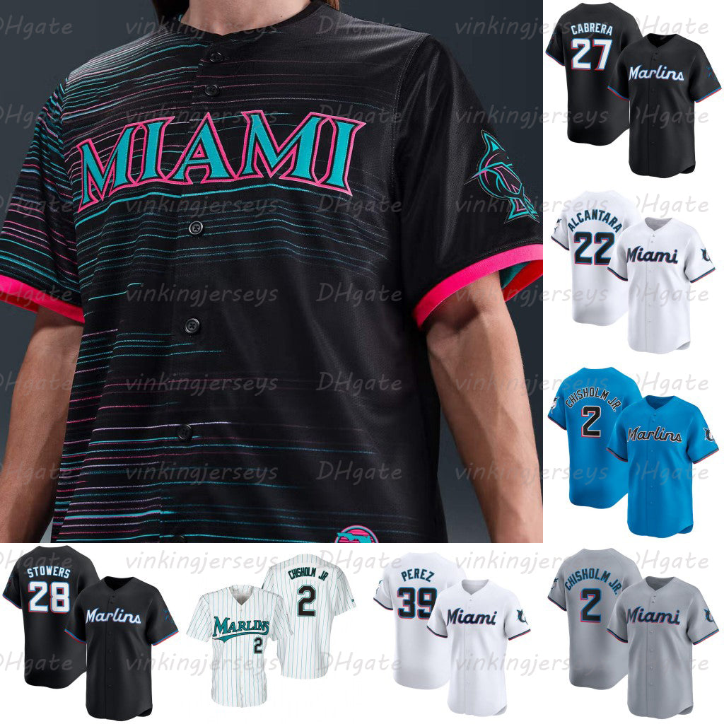 Florida Marlins 2025 City Connectbaseball Jerseys Sanchez Alcantara Stowers Myers Hill Conine Sanoja Norby Mervis Lopez Bride Hicks Fortes Perez Mey