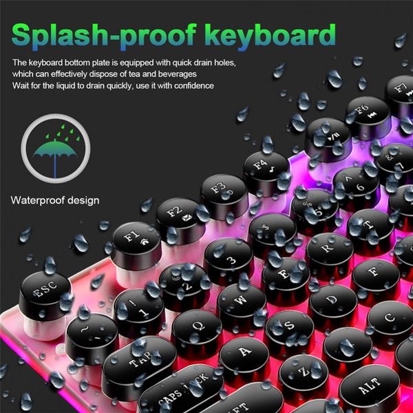 Mechanical Keyboard 104 Keys Dustproof Usb Wired Keyboard Mouse Set Waterproof Rgb Backlight Gaming Keyboard Gaming Mouse Cool