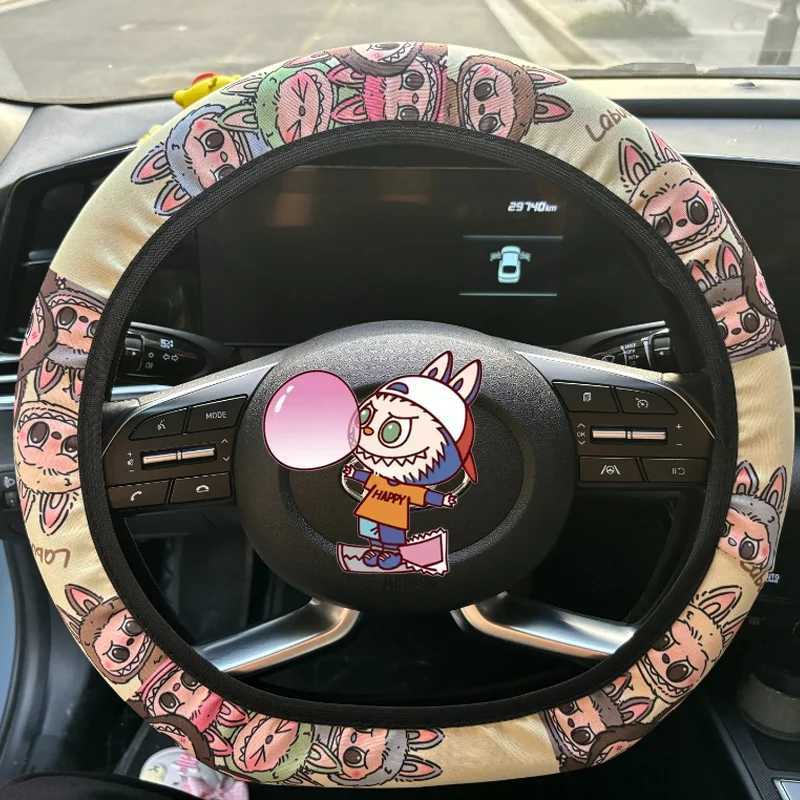 Labubu cute 15in Steering Wheel Cover Character Car Accessories Universal Car Steering Wheel Elastic Non-Slip Cover Z250614
