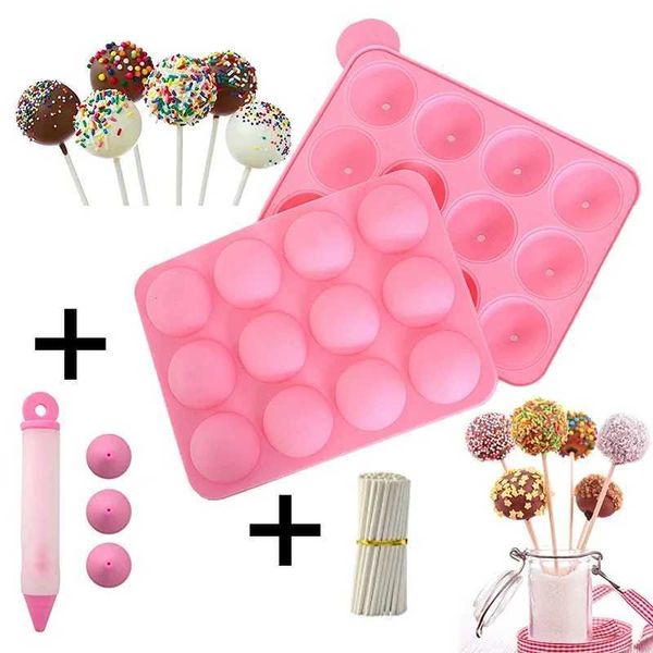 Bolo Mold Silicone Lolli Bolo Baking Baking Mod Candy Moe Kitchen Acessórios Ferramentas de decoração com palitos de caneta Z250116