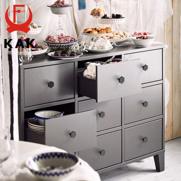 KAK Gold Cabinet Handle and Knobs Zinc Alloy Wardrobe Handle Black Kitchen Handle Cupboard Door Knob Furniture Hardware