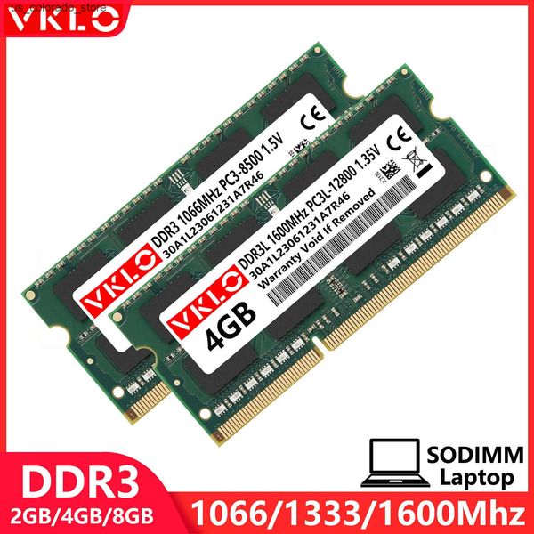 RAMs DDR3 DDR3L 2GB 4GB 8GB Laptop Memory Ram 1066 1333 1600Mhz PC3 1.5V PC3L 1.35V 8500 10600 12800 SODIMM Notebook Memoria Ram L240910