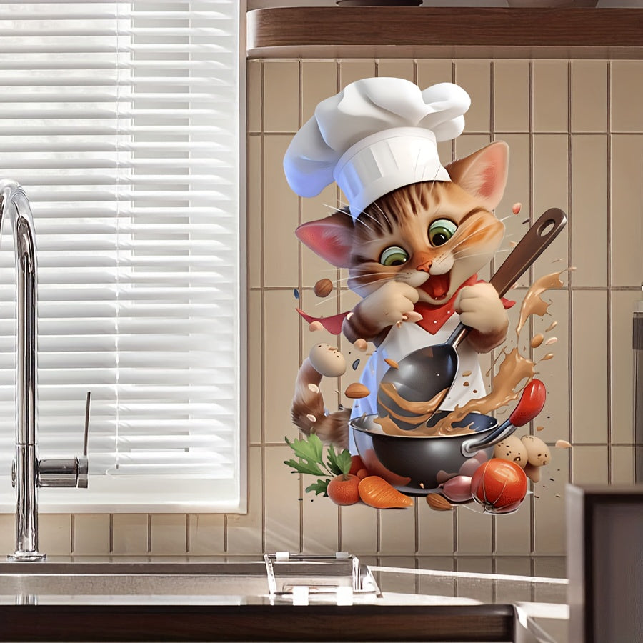 TEMU Cartoon Mouse Self-adhesive Wall Decal - Removable, Reusable Pvc Sticker For Kitchen & Living Room Decor