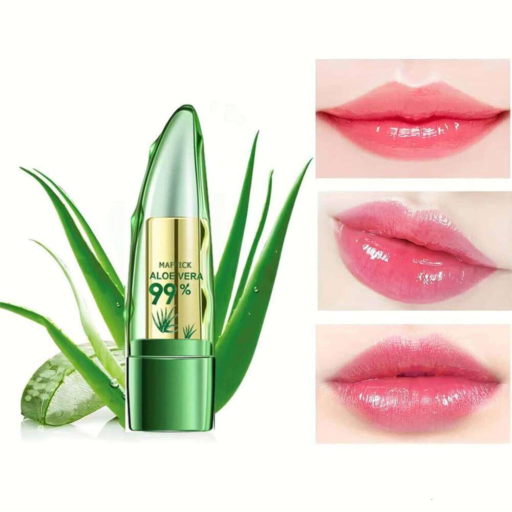 free shipping 1PC Moisturizing Aloe Vera Lipstick Discoloration Nutritious Plumper Balm Magic Cosmetic Makeup Lip Beauty Care