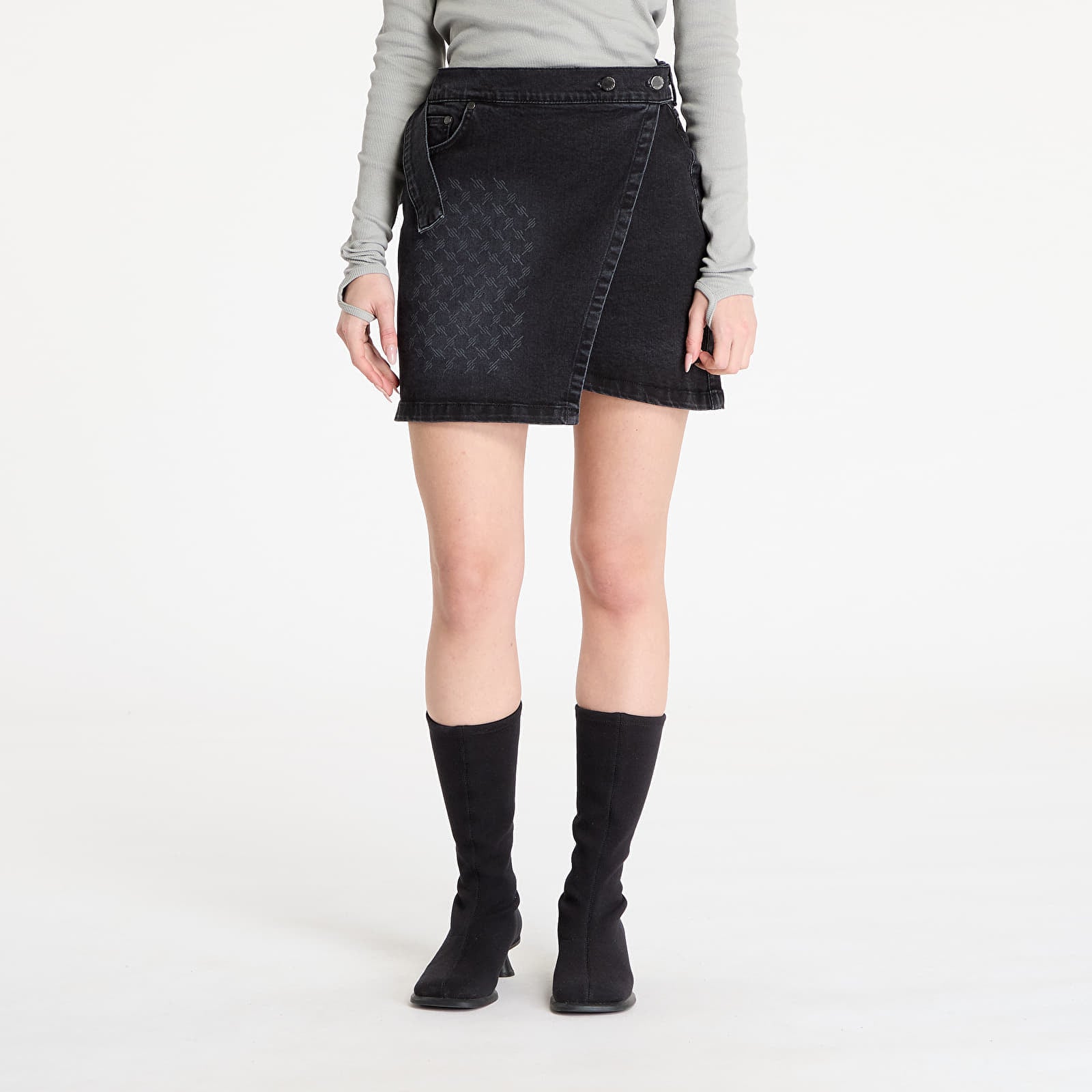 Skjørt Daily Paper Mongram Wrap Denim Skirt Black M
