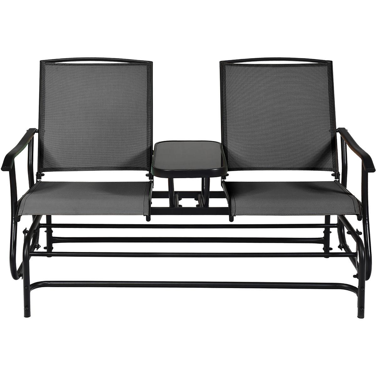 2-Person Double Patio Glider - Glider Chair-Gray