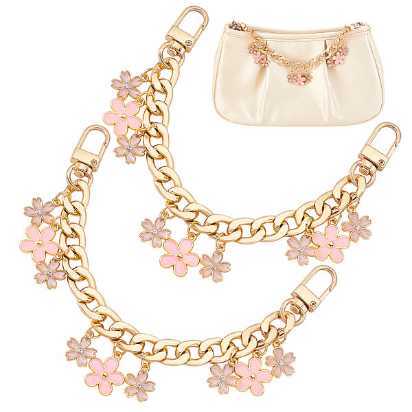 2 pièces alliage émail sakura charme rallonges de sangle de sac à main