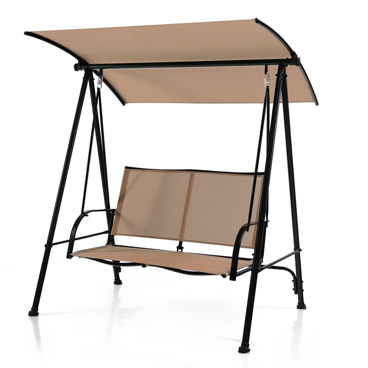 2-Seat Patio Swing with Adjustable Canopy - Patio Swing Porch BE