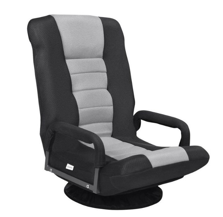 360-Degree Swivel Gaming Floor Chair - Grey