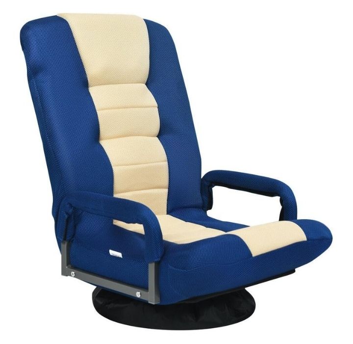 360-Degree Swivel Gaming Floor Chair - Blue