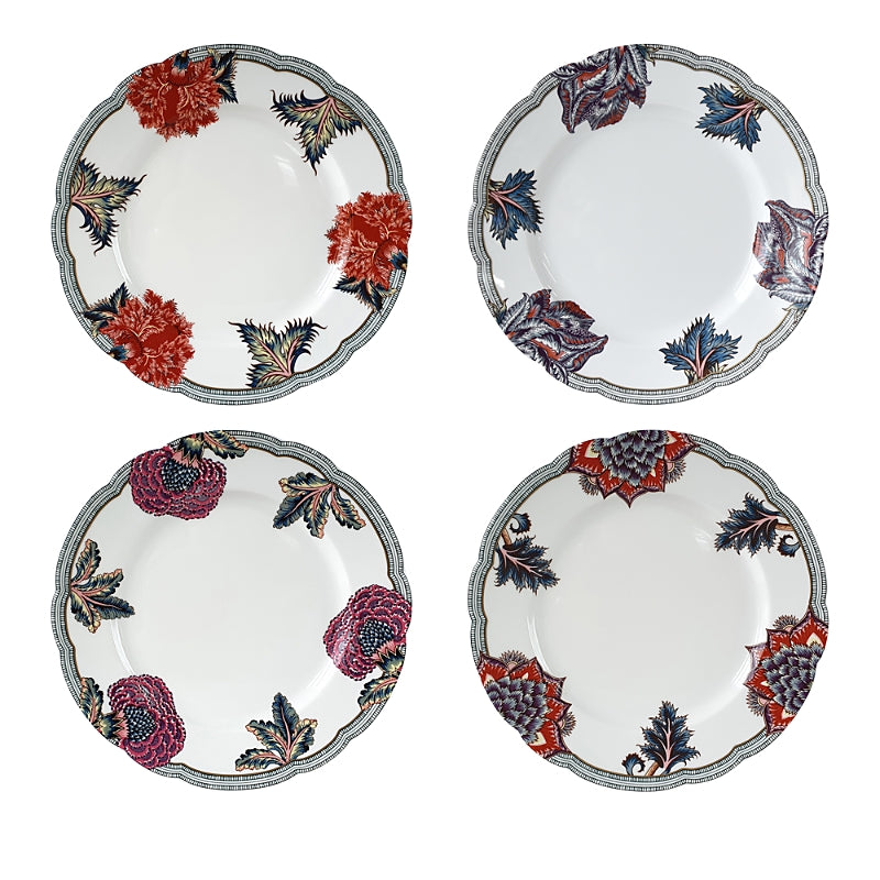Bernardaud Braquenie Assorted Dinner Plates, Set of 4