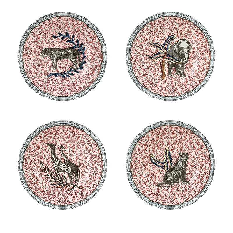 Bernardaud Braquenie Assorted Salad Plates, Set of 4
