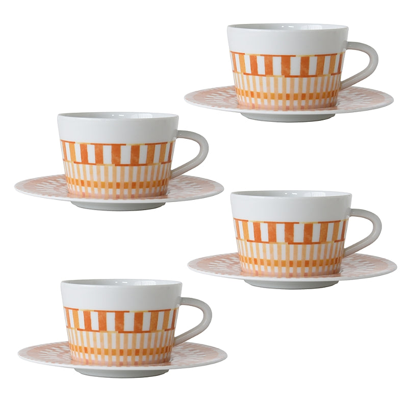 Bernardaud Terra Rosa Tea Cup & Saucer, Set of 4
