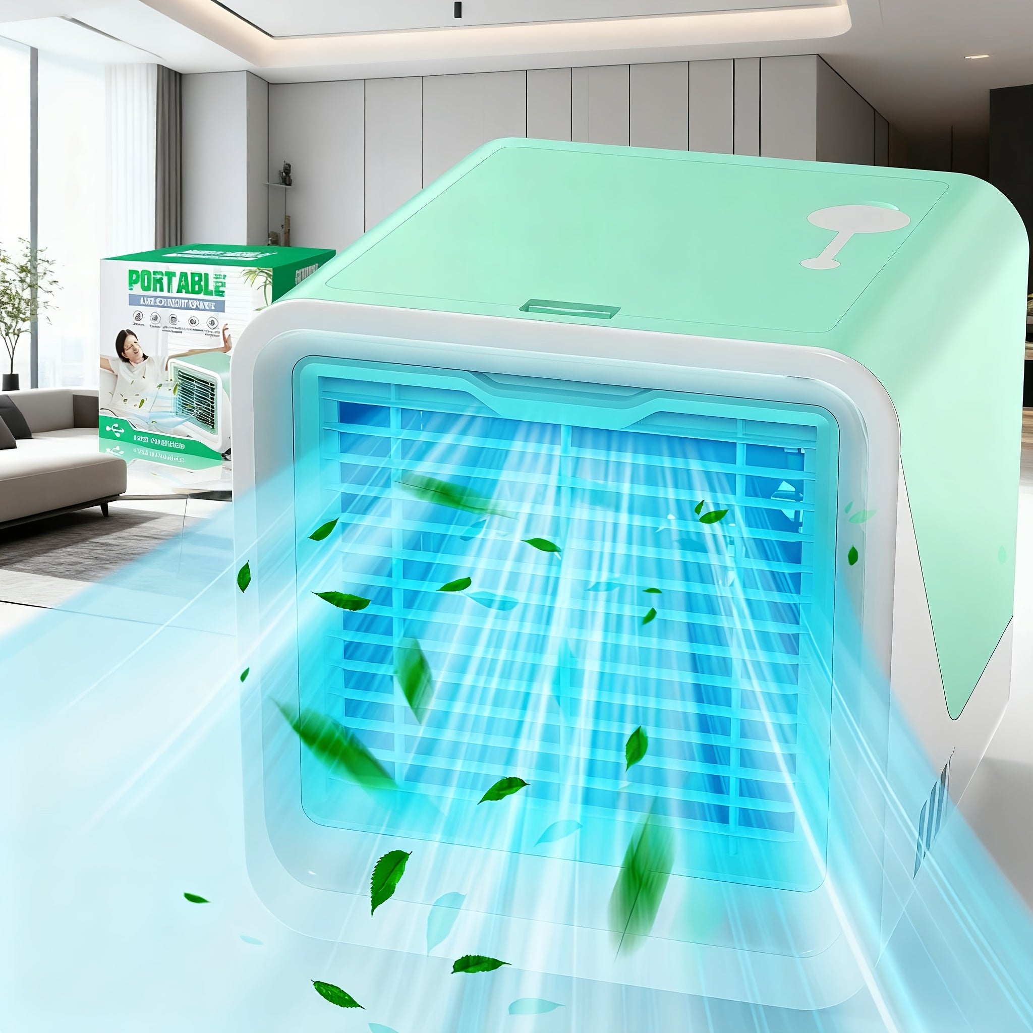 TEMU Mini Portable Refrigeration Air Conditioner, A Compact And Convenient Desktop Water-cooled Device, Suitable For Use In Homes, Rooms And Offices,