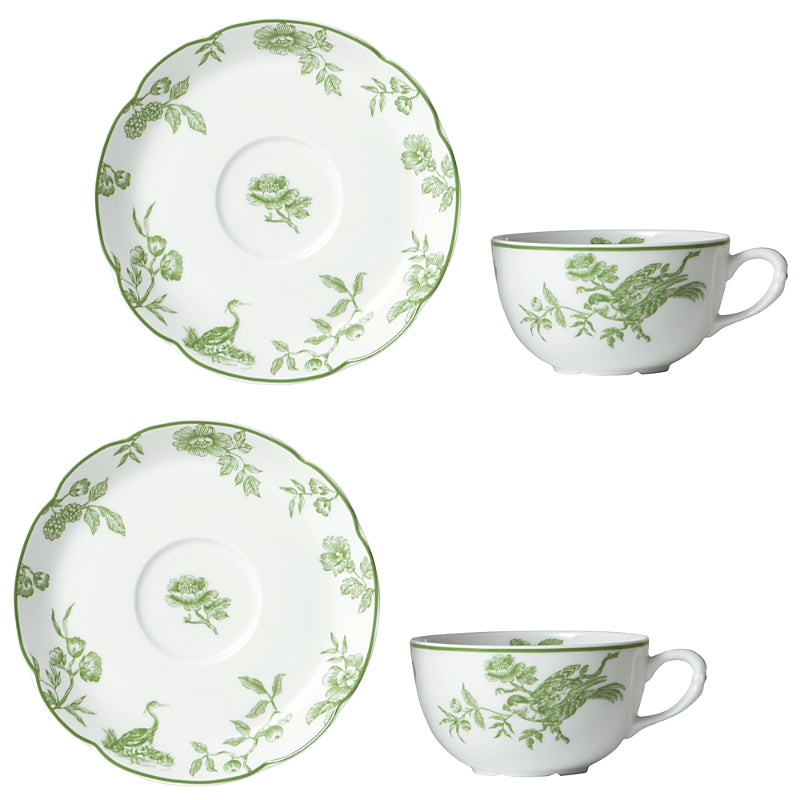 Bernardaud Albertine Tea Cup & Saucer, Set of 2