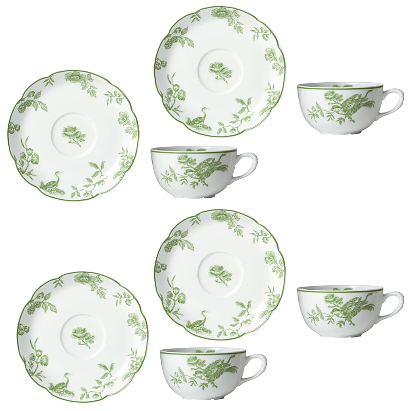 Bernardaud Albertine Tea Cup & Saucer, Set of 4