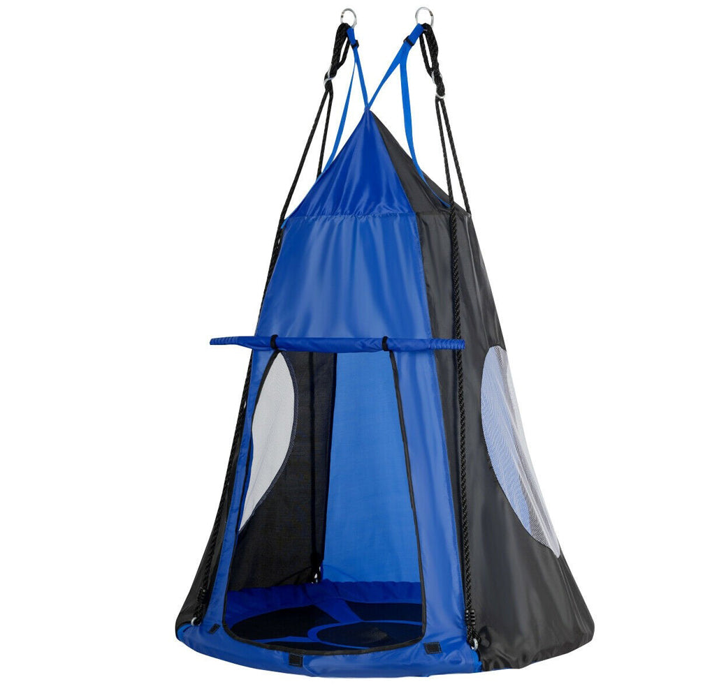 Kids' 40-Inch Hanging Chair Tent Swing  - Blue