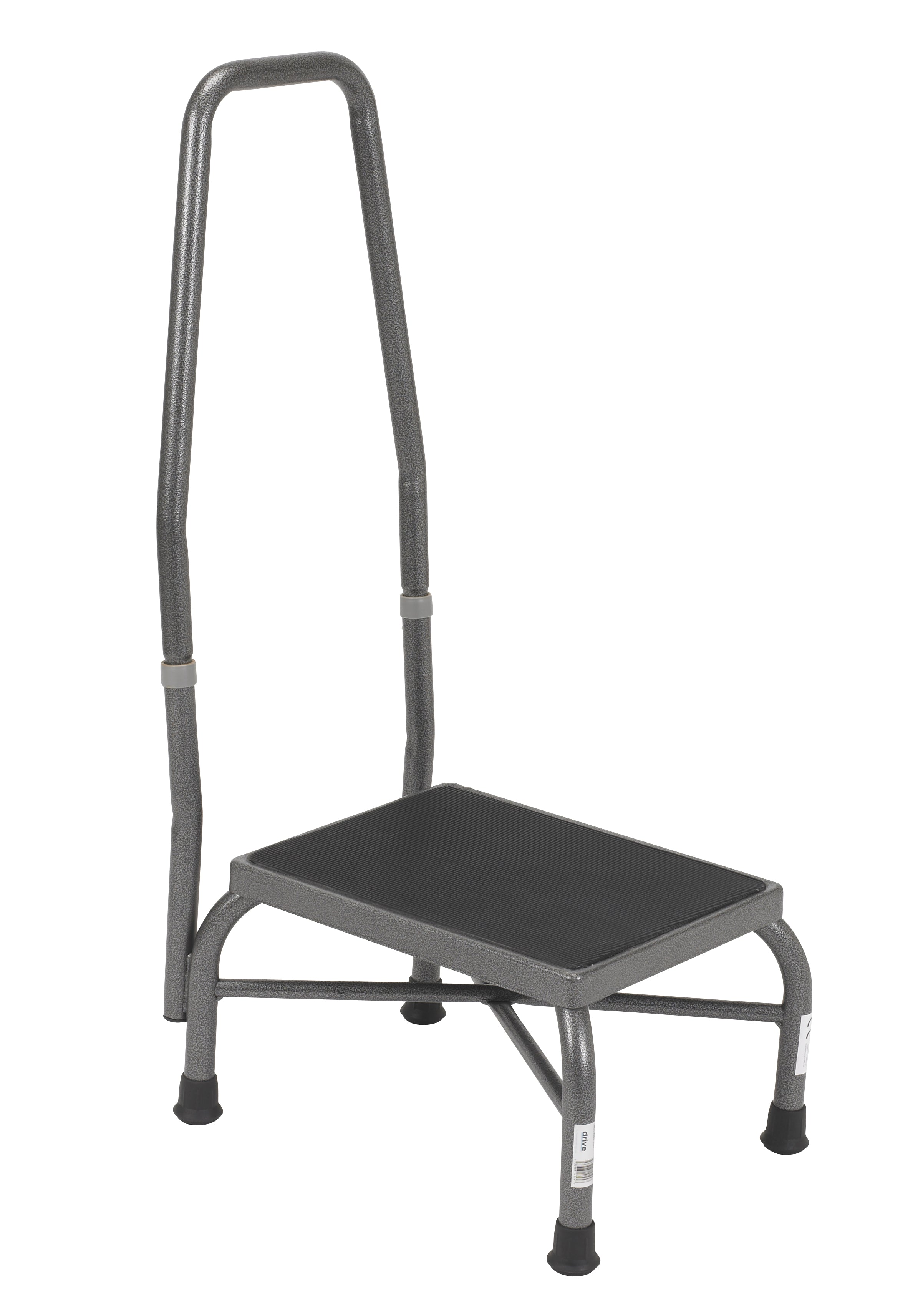 Bariatric Footstool with Non-Skid Rubber Platform and Handrail