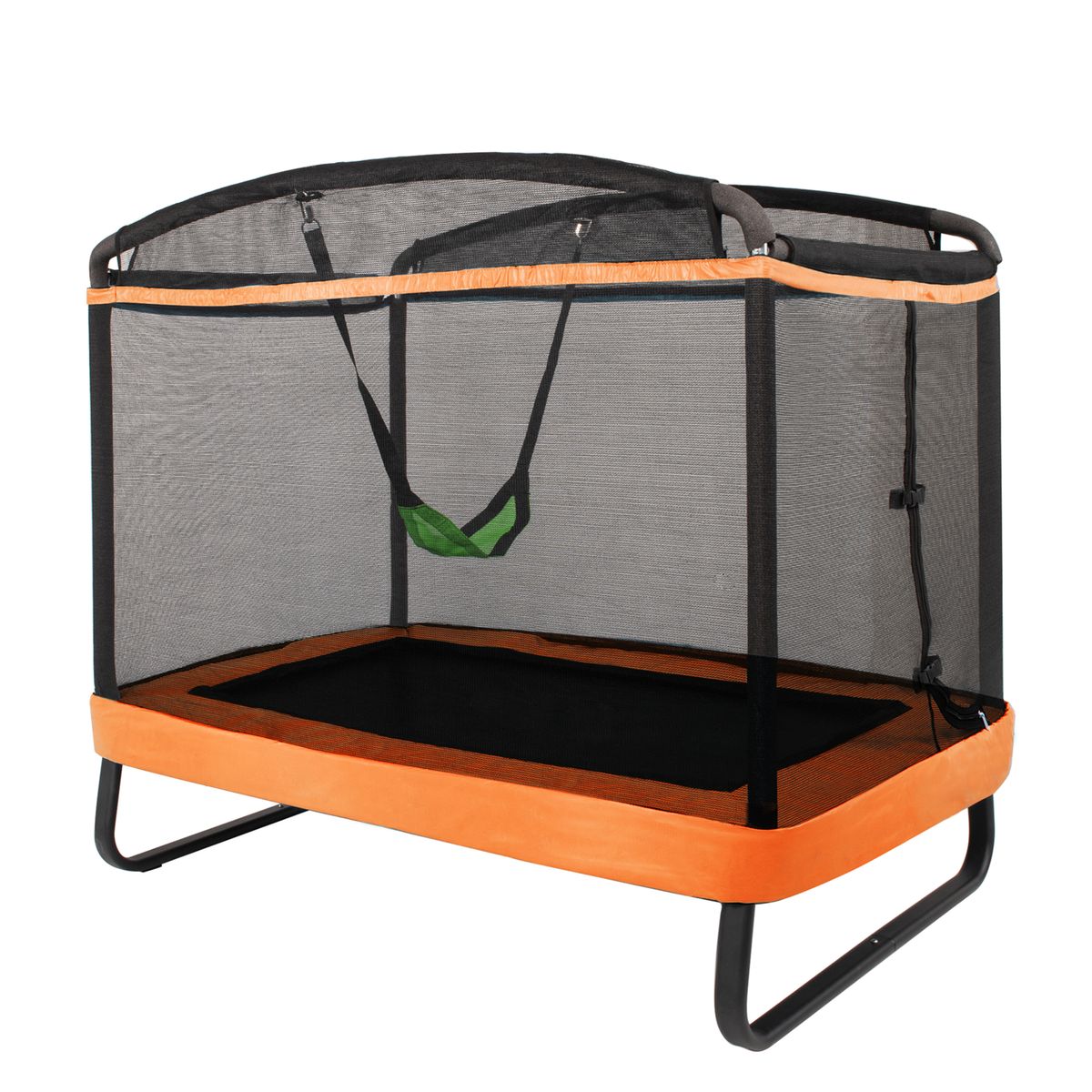 Kids' 6-Foot Trampoline with Swing Safety Fence - Trampoline Orange