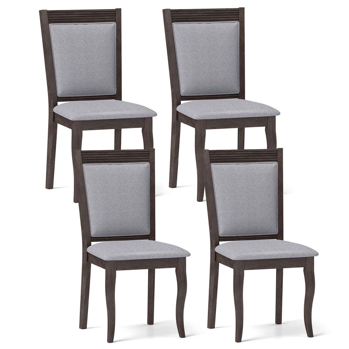 Dining Chairs with Rubber Wood Frame (Set of 2 or 4) - Dining Chairs -4