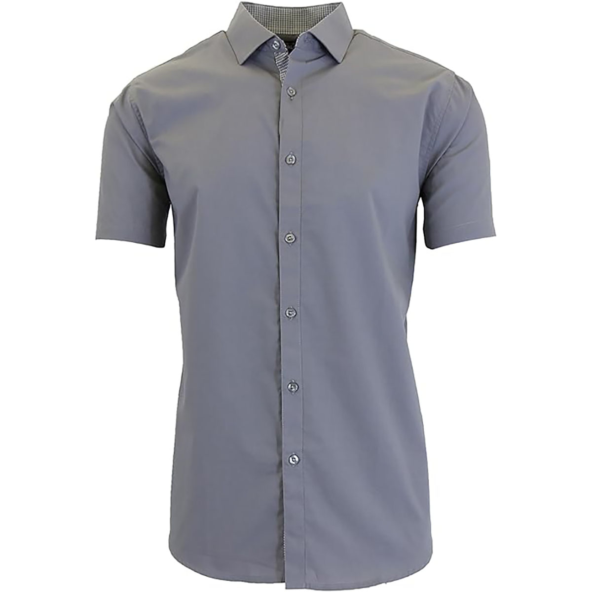 Men's Short Sleeve Dress Shirt - Grey - Medium