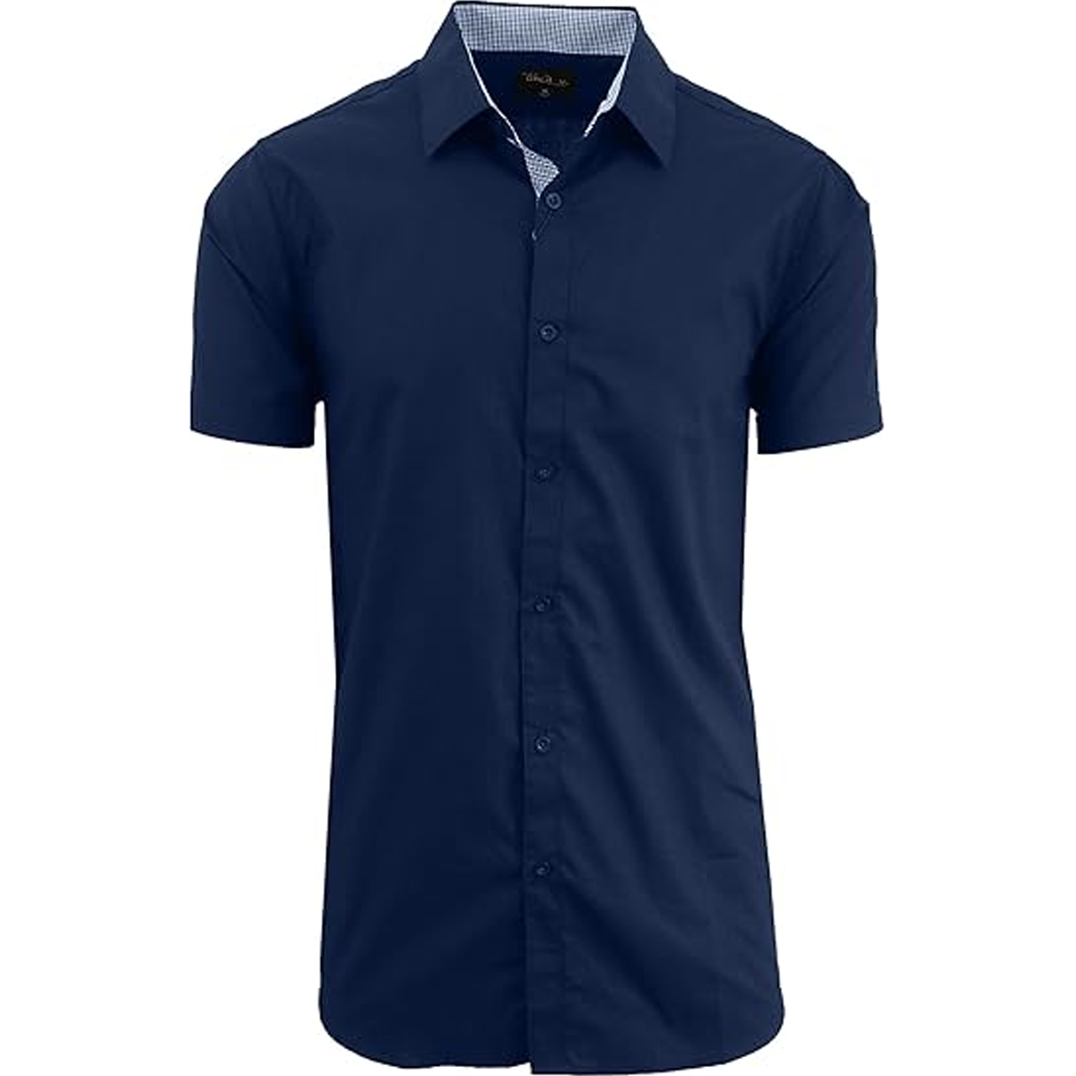 Men's Short Sleeve Dress Shirt - Navy - Large