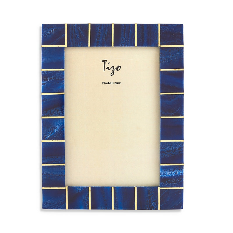 Tizo Blue-Brass Photo Frame, 5 x 7