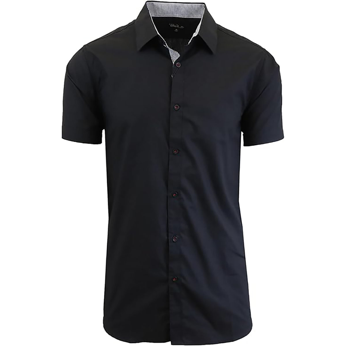 Men's Short Sleeve Dress Shirt - Black - Medium