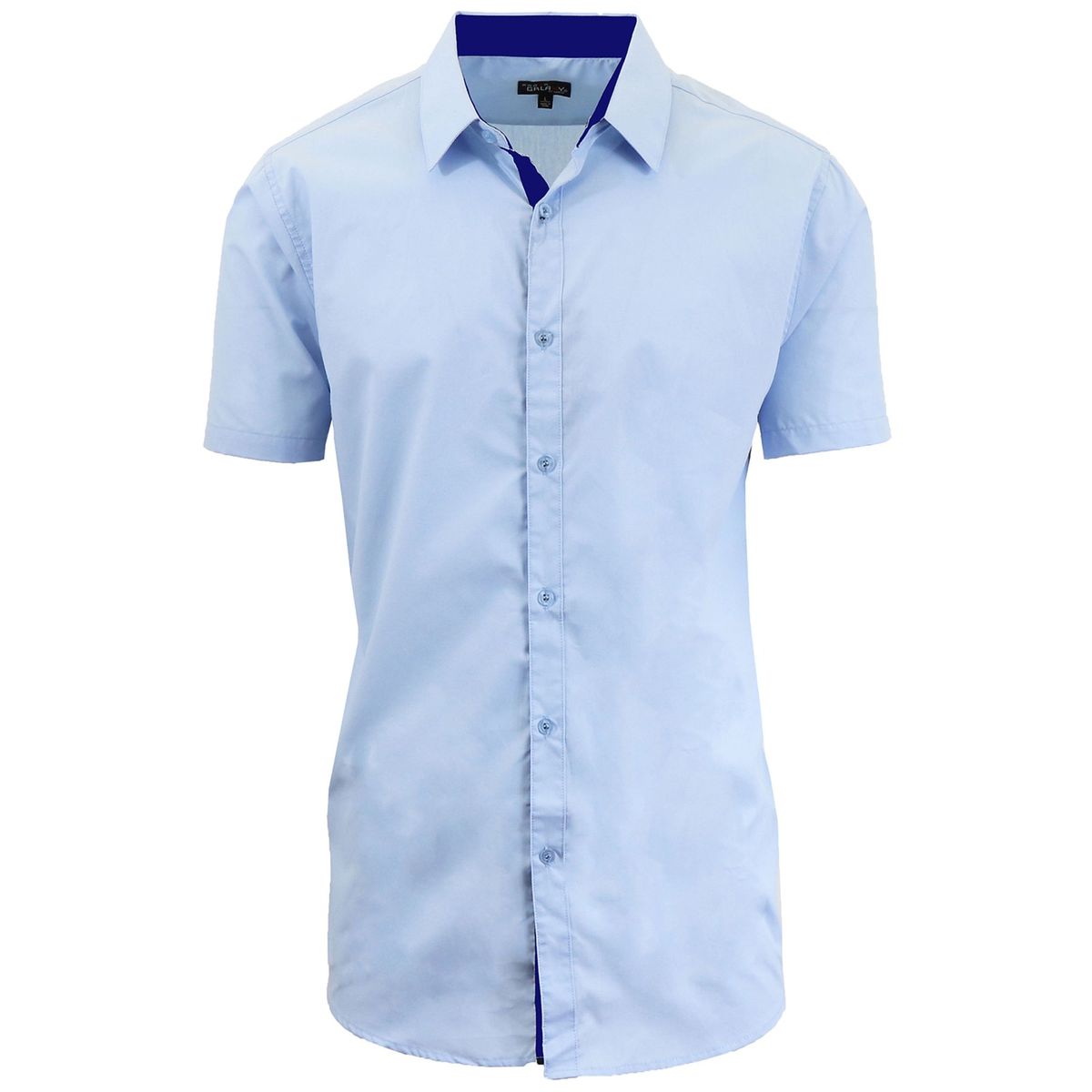 Men's Short Sleeve Dress Shirt - Light Blue - 2XL