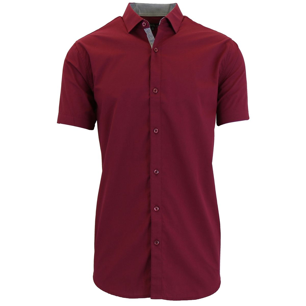 Men's Short Sleeve Dress Shirt - Maroon - Small