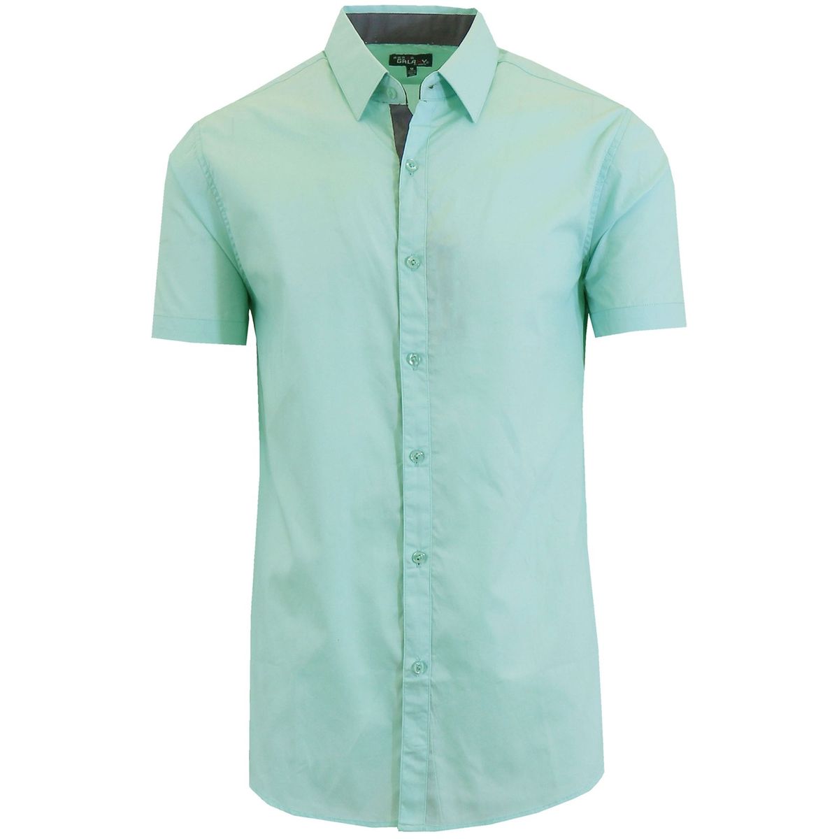 Men's Short Sleeve Dress Shirt - Mint-Medium