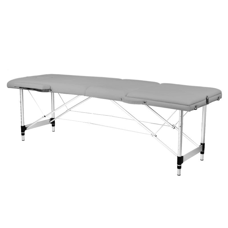 Komfortable, klappbare Massageliege aus Aluminium, 3-teilig, Grau