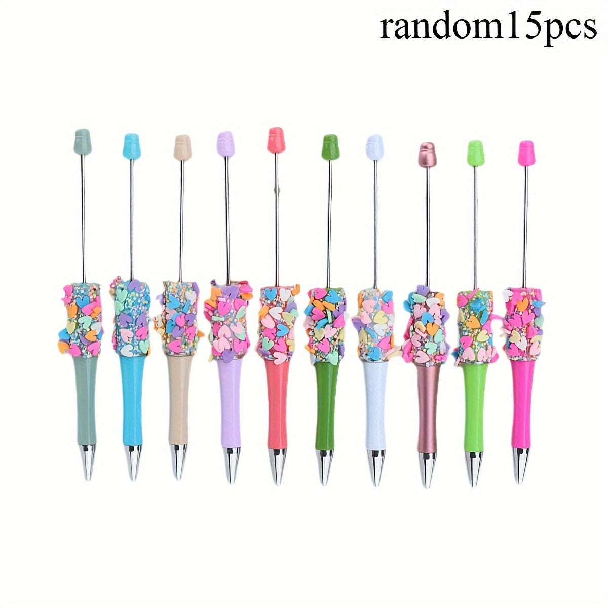 TEMU 15pcs -themed Ballpoint Pens, Suitable For As Gifts During Festivals, For Daily Use And Office Purposes, With Candy-colored Beads On The Pen