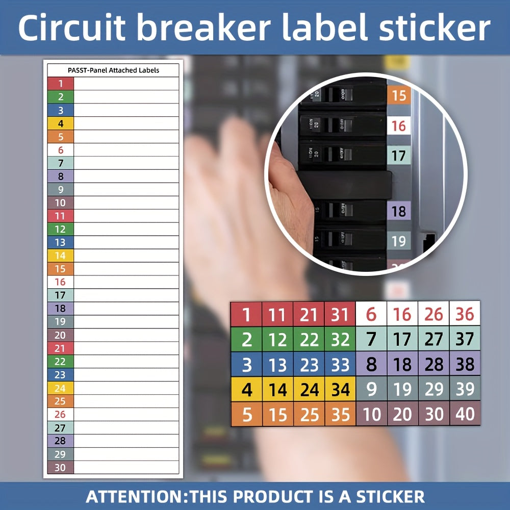 TEMU 2pcs (41 Stickers Total) Circuit Breaker Labeling Kit - - Electrical Panel Stickers With Labeled Breaker Names For Distribution Boxes,