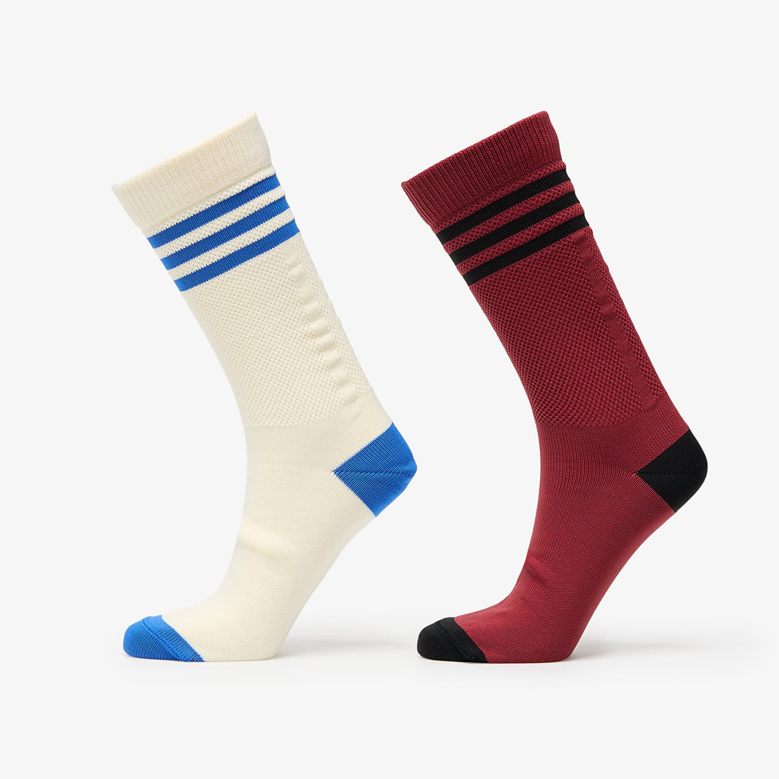 Sokker adidas 3 Stripes Textured Crew Socks 2-Pack Cream White- Preloved Ruby M