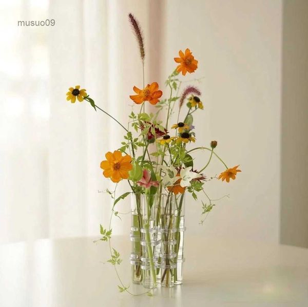 Vases Clear Glass Vase Tubes Set Hanging Flower Holder Plant Container Flower Vases for Homes Room DecorL24
