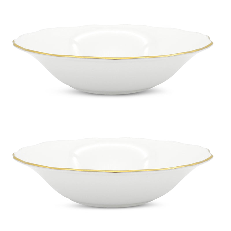 Twig New York Amelie Brushed Gold 9 Soup Pasta Bowl, Set of 2