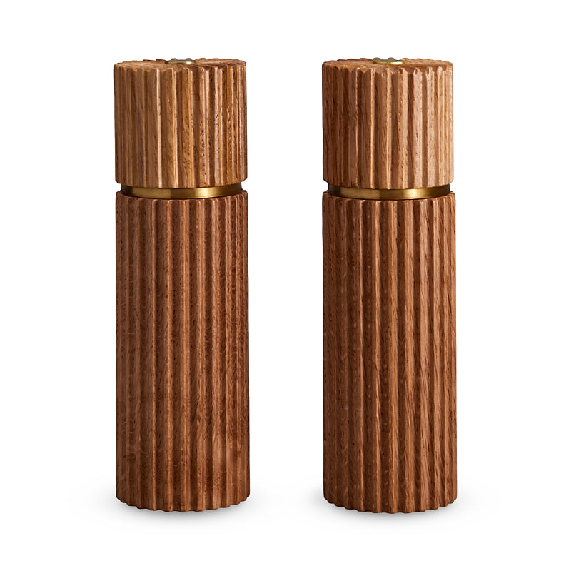 L'Objet Hand Carved Ribbed Salt and Pepper Mills