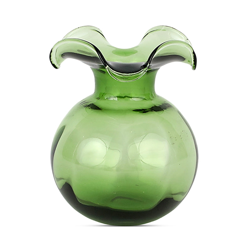 Vietri Hibiscus Glass Dark Green Bud Vase