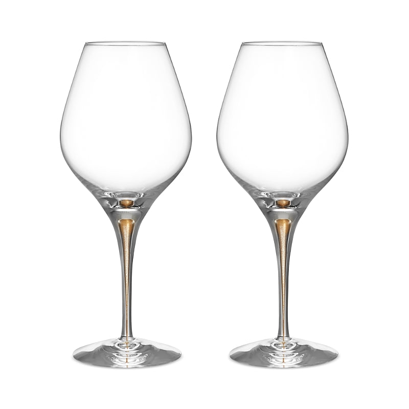 Orrefors Intermezzo Aroma Gold Wine Glass, Set of 2 - Exclusive