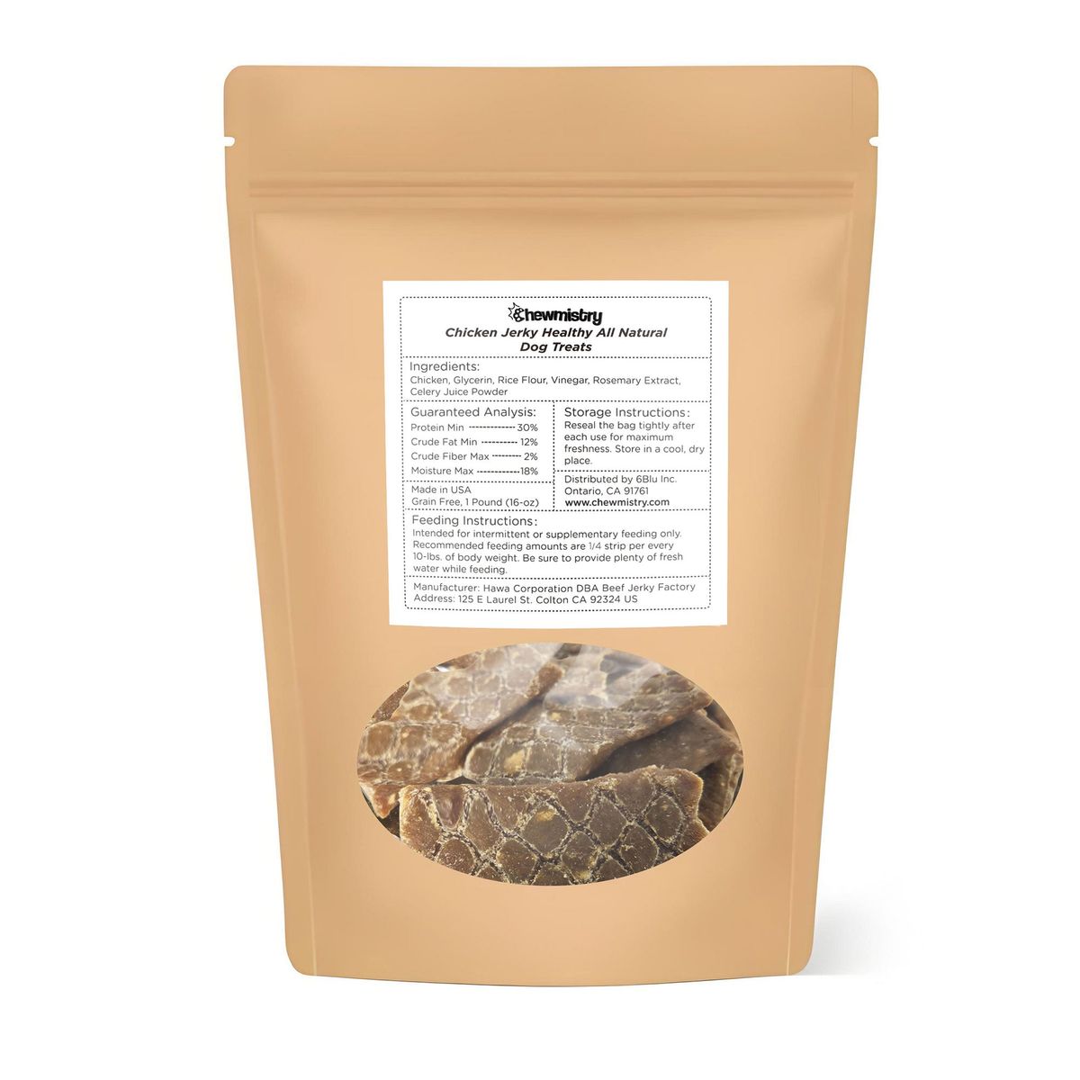 Chewmistry 16oz Chicken Jerky Dog Treats - 1-Pack