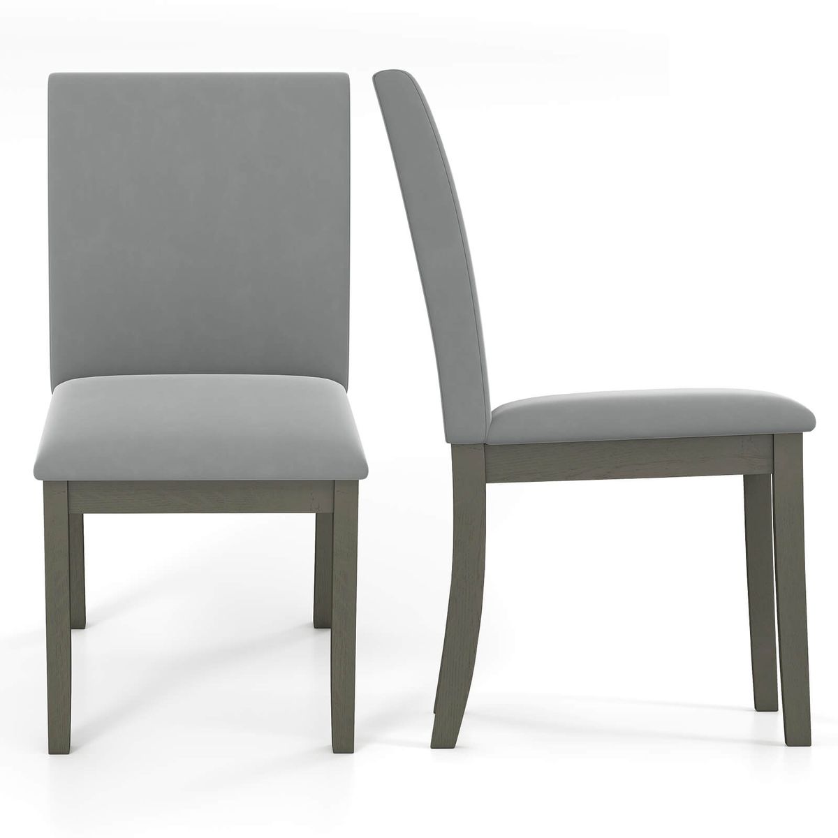 Upholstered Rubber Wood Dining Chairs (Set of 2 or 4) - 2-Piece