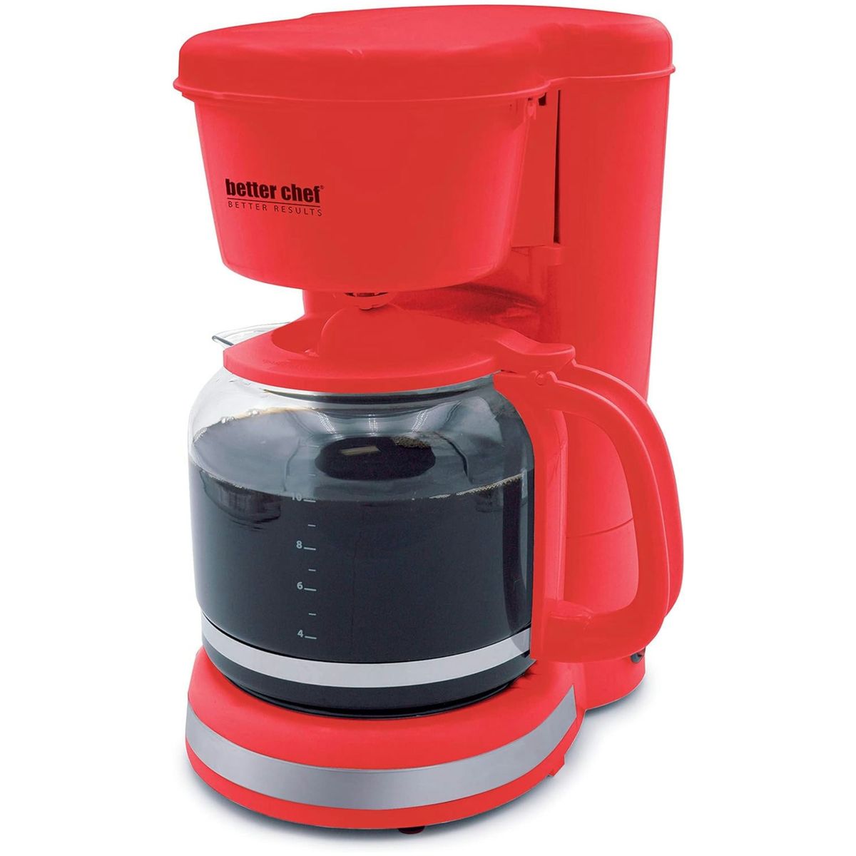 Better Chef 12-Cup Coffeemaker with Grab-A-Cup Feature - Red