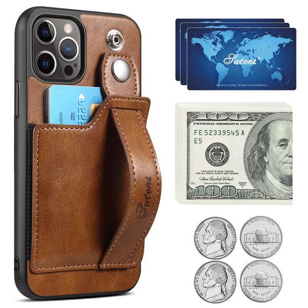 Suitable for iPhone 15 ProMax phone case, Apple 14-13 card holder, wrist strap with back cover protective case
